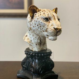 Panther Head Statue | Animal Statue | Cheetah | Stone Finish | Animal Figurines